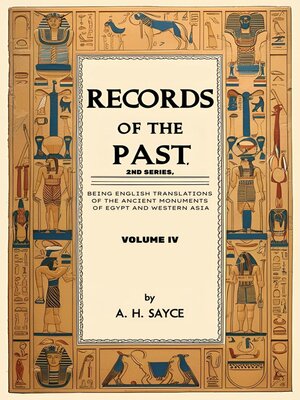 cover image of Records of the Past, 2nd Series, Volume IV